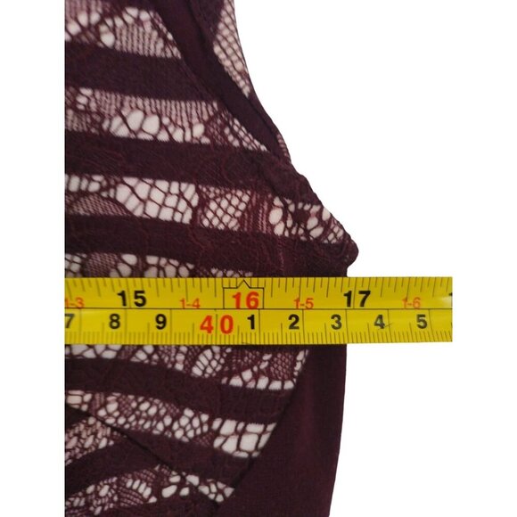 Women's Brown Lace Paneled Midi Polyester Nylon Dress, Size 12, Apt. 9 - Picture 8 of 9